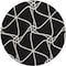 Homeroots 8' Black And Ivory Round Geometric Washable Indoor Outdoor Area Rug 612853 - alternate 4