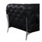 Homeroots 93" Black Italian Leather Chesterfield Sofa With Silver Legs 476526 - alternate 2