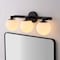 Jonathan Y Modernist Globe 24" 3-Light Metal/Frosted Glass Modern Contemporary LED Vanity, Black JYL3542B - alternate 2
