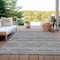 Homeroots 9' X 12' Gray And Silver Geometric Washable Indoor Outdoor Area Rug 610713 - alternate 3