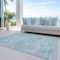 Homeroots 3' X 5' Teal Blue And Gray Damask Washable Indoor Outdoor Area Rug 603791 - alternate 4