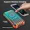 Alpha Digital Power Bank- 20,000mAh, Solar, 4 Cables, Wireless Charging - Orange ZL808-OR - alternate 3