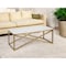 Homeroots 46" Gold Faux Marble And Steel Sled Coffee Table 520938 - alternate 2