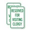 Signmission Reserved for Visiting Clergy, 18'' X 24'' 2 Signs, Heavy Gauge Aluminum, 2PK A-1824-2PACK-23169 - alternate 1
