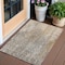 Homeroots 3' X 5' Beige Gray And Taupe Abstract Washable Indoor Outdoor Area Rug 577223 - alternate 1