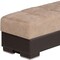 Homeroots 52" Tan and Brown Chenille And Faux Leather Storage Ottoman 608903 - alternate 1