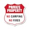 Signmission Private Property Shield Sign No Camping, 12 Inch X 12 Inch, Plastic Sign SHI-P-12-441 - alternate 1