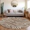 Homeroots 8' Brown And Beige Round Animal Print Washable Indoor Outdoor Area Rug 600596 - alternate 2