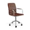 Martha Stewart Taytum Upholstered Office Chair in Saddle Brown/Polished Nickel CH-142370-BR-MS - alternate 1