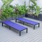 Leisuremod Marlin Patio Chaise Lounge Chair with Black Aluminum Frame, Navy Blue, 2PK MLBL-77NBU2 - alternate 2