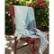 Homeroots 50" X 60" Aqua Blue Teal And Ivory Recycled PET Woven Stripe Throw Blanket with Tassels 519095 - alternate 2