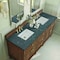 James Martin Vanities Lorelai 72''D Vanity, Mid-Century Walnut w/ Parisien Bleu Silestone Top w/FreePower Wireless Charger 424-V72-WLT-FPBL - alternate 2