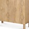 Homeroots 36in Natural Solid Wood Carved Geometric Accent Cabinet With Two Doors 611061 - alternate 2