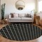 Homeroots 8' Black And Ivory Round Geometric Washable Indoor Outdoor Area Rug 596083 - alternate 4