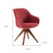 Homeroots 23" Red And Natural Tufted Fabric Swivel Arm Chair 524858 - alternate 2