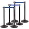 Us Weight Heavy Duty Premium Black Steel Stanchion with Blue 7.5-Foot Retractable Belt, 6PK U2102BLUPK6 - alternate 1