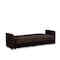 Homeroots 87" Dark Brown Chenille Convertible Futon Sleeper Sofa And Toss Pillows With Storage 607134 - alternate 2