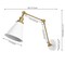 Jonathan Y Rover 7" Classic Industrial Metal Adjustable Arm LED Wall Sconce, White/Brass Gold JYL7462B - alternate 2