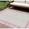 Homeroots 10' X 14' Pink And Ivory Striped Washable Indoor Outdoor Area Rug 610497 - alternate 1