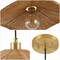Jonathan Y Miko 24.5" Modern Coastal Organic Curve Rattan LED Pendant, Natrual Brown/Brass Gold JYL1606A - alternate 2