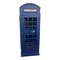 Homeroots Vintage Blue Wooden Phone Booth Bar Cabinet 388259 - alternate 3