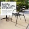 Flash Furniture Lila 31.5in Black Square Aluminum Indoor-Outdoor Table Set with 4 Black Slat Back Chairs TLH-ALUM-32SQ-017BK4-GG - alternate 4