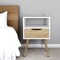 Homeroots 25" White And Natural Wood One Drawer Nightstand 534884 - alternate 1
