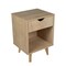 Homeroots 22" Natural Solid Manufactured Wood and Wood One Drawer Nightstand 489235 - alternate 1