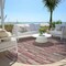Homeroots 8' Red Beige And Copper Round Striped Washable Indoor Outdoor Area Rug 587934 - alternate 3