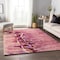 Homeroots 5' X 8' Raspberry Ivory And Gold Abstract Washable Indoor Outdoor Area Rug 643536 - alternate 2
