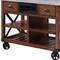 Homeroots Brown And Silver 48in Rolling Kitchen Cart With Storage 285820 - alternate 3