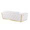 Homeroots 89" White And Silver Leather Sofa 551594 - alternate 5