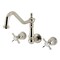 Kingston Brass Two-Handle Wall Mount Tub Faucet, Polished Nickel KS1026BEX - alternate 1