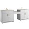 James Martin Vanities Bellshire 96" Dual Vanity Set with 24" Make-Up Counter, Bright White w/3 cm Siberian Silestone Top 660-VMC96-BW-3SFR - alternate 3
