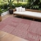 Homeroots 8' X 10' Red And Ivory Geometric Washable Indoor Outdoor Area Rug 600741 - alternate 1