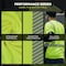 Ergodyne Hi-Vis Shirt, L, Lime, Long Sleeve 22254 - alternate 2