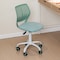Homeroots Teal and White Adjustable Height Swivel Rolling Office Chair 568063 - alternate 3