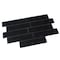 Apollo Tile Black 3 in x 12 in Glass Matte Wall Subway 5 sqft/case, 20PK APLA88091M 3X12A - alternate 3