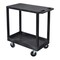 Luxor Cart, 1 Tub, 1 Flat Shelves, 18"x32", High Density Polyethylene (Shelf), Polyvinyl Chloride (Leg) EC21HD-B - alternate 5