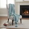 Homeroots 50" X 60" Teal And Blue Cotton Woven Ikat Throw Blanket with Fringe 518825 - alternate 3