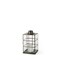 Homeroots 15" Gold Distressed Geometric Metal And Glass Tabletop Lantern Candle Holder 609336 - alternate 1