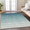 Homeroots 3' X 5' Teal Blue And Ivory Ombre Washable Indoor Outdoor Area Rug 595835 - alternate 5