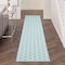 Homeroots 10' Aqua And White Geometric Indoor Outdoor Runner Rug 564055 - alternate 3