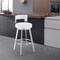 Armen Living Flynn 26in Swivel Counter Stool in Brushed Stainless Steel with White Faux Leather LCFLBABSWHI26 - alternate 3