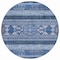 Homeroots 8' Navy Blue And Denim Blue Round Southwestern Washable Indoor Outdoor Area Rug 582832 - alternate 3
