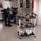 Amgood 32inx16in Utility/Bussing Cart, Three Shelves. Heavy-Duty Polypropylene, Black Shelves, Grey Posts AMG CART-PUC-3216-Z - alternate 2