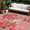 Homeroots 10' X 14' Coral Pink And Brown Abstract Washable Indoor Outdoor Area Rug 599561 - alternate 1
