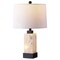 Jonathan Y Eloise 23" Coastal Glam Rectangular Alabaster/Metal LED Table Lamp with Nightlight Base, White/Black JYL6202B - alternate 1