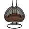 Leisuremod Charcoal Wicker Hanging 2 person Egg Swing Chair, Brown ESCCH-57BR - alternate 1