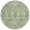 Homeroots 8' Artichoke Green And Fern Green Round Damask Washable Indoor Outdoor Area Rug 588168 - alternate 5
